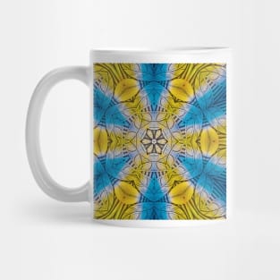 radial yellow gold floral fantasy in square format Mug